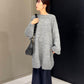 volume knit mini dress (gray) *JP