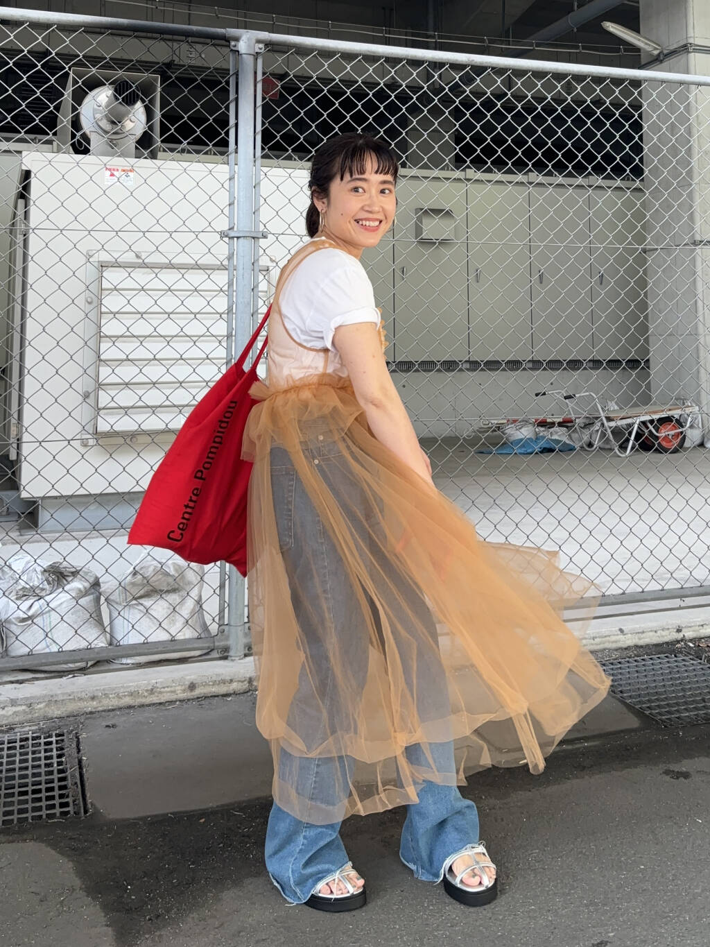 『高橋愛×KBF』frilled tulle dress (apricot) *JP