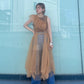 『高橋愛×KBF』frilled tulle dress (apricot) *JP