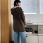 jacquard fringe cardigan (khaki) *JP