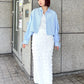 ruffle long tight skirt (white) *JP