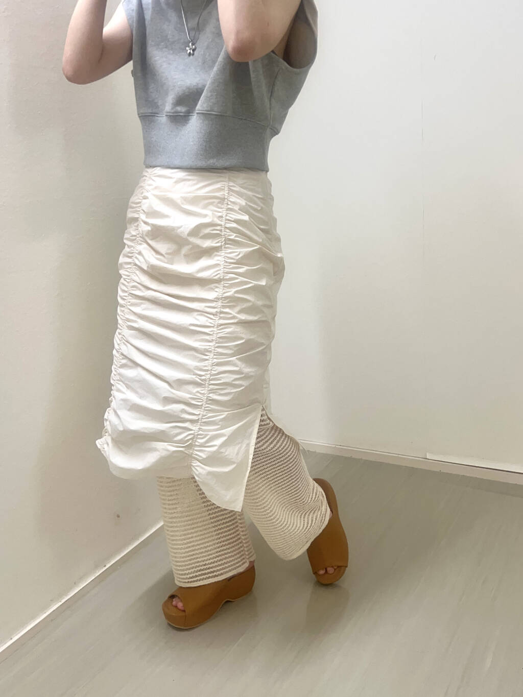 『高橋愛×KBF』shirred skirt pants set (ivory) *JP