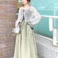 2way nylon gathered skirt (khaki) *JP