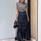 cut out gather skirt (black) *JP