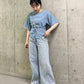 cut-off wide denim (light blue) *JP