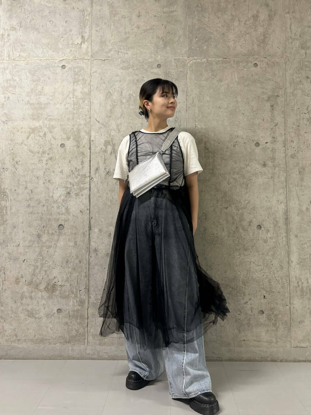 『高橋愛×KBF』frilled tulle dress (black) *JP