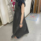 knit vest set dress (navy x charcoal) *JP