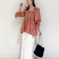 2way frilled collar top (coral pink) *JP