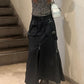 suspender maxi skirt (black) *JP