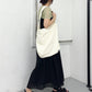 gathered tulle tee (light khaki) *JP