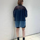 layered sheer shirt (navy x blue) *JP