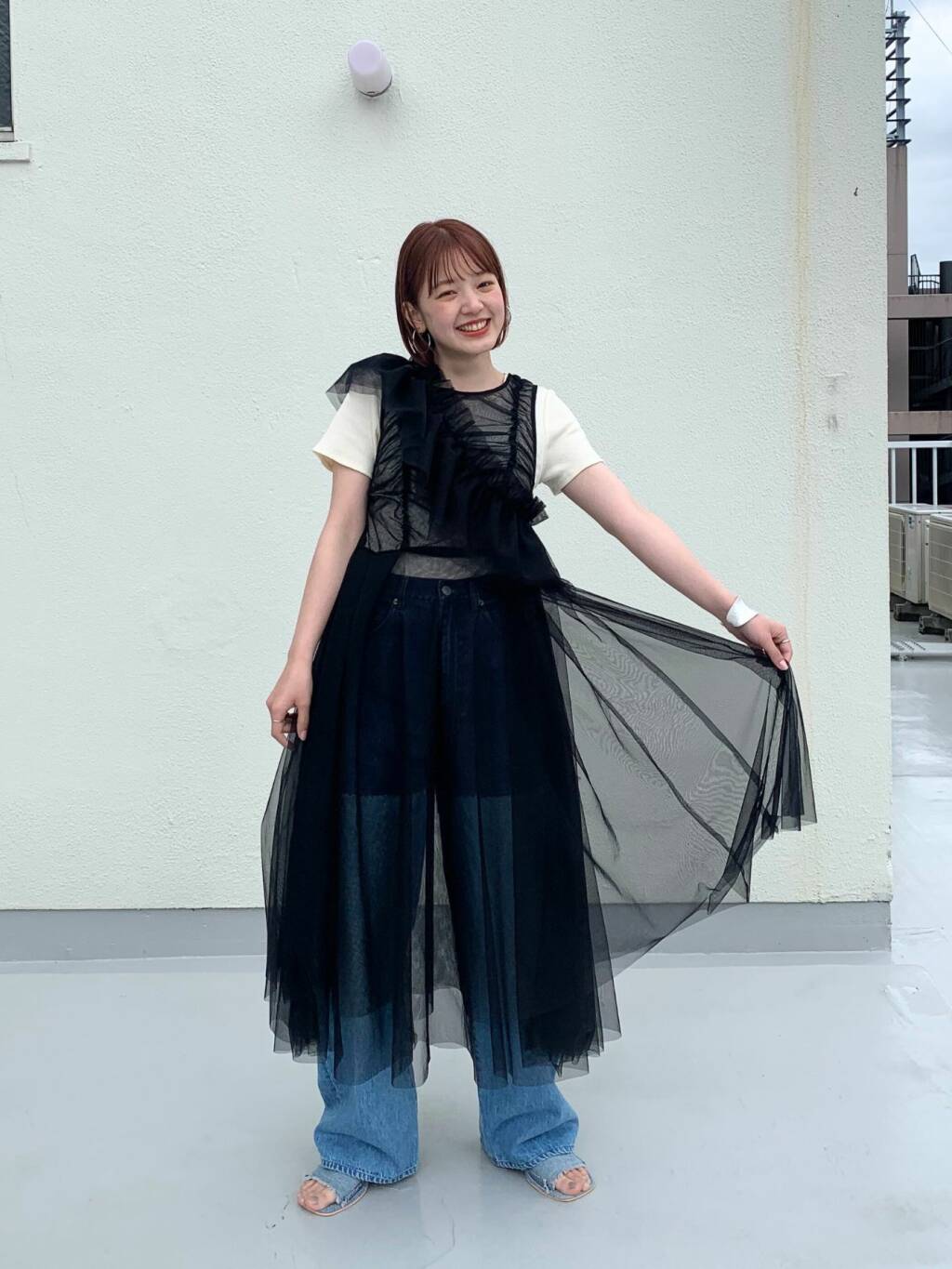 『高橋愛×KBF』frilled tulle dress (black) *JP