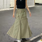 suspender maxi skirt (light khaki) *JP