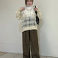 sheer check feather knit (light beige) *JP