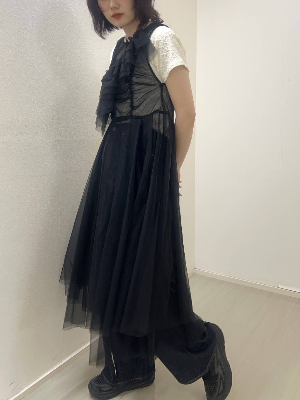 『高橋愛×KBF』frilled tulle dress (black) *JP