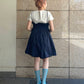 shirred mini dress (navy) *JP