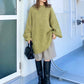 volume knit mini dress (pistachio) *JP