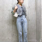 hem slit denim pants (sax blue) *JP