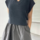 knit vest set dress (navy x charcoal) *JP