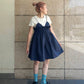 shirred mini dress (navy) *JP