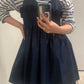 shirred mini dress (navy) *JP