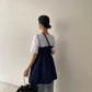 shirred mini dress (navy) *JP