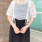 front draw sheer top (white) *JP