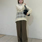 sheer check feather knit (light beige) *JP