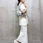 ruffle long tight skirt (white) *JP