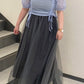 front draw sheer top (blue) *JP