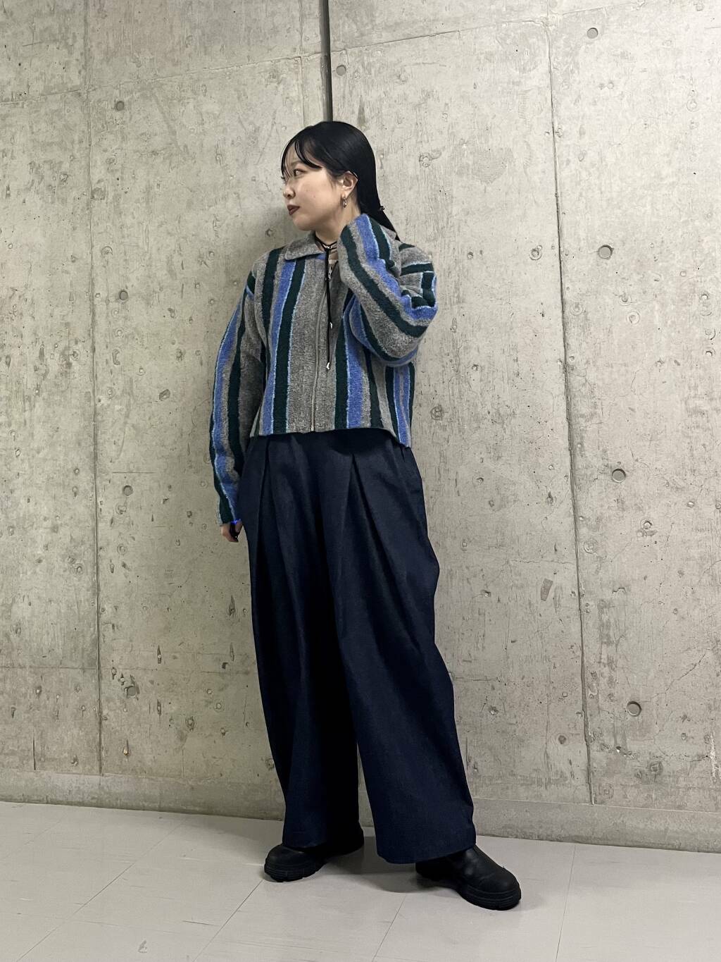 tuck cocoon denim (navy) *JP