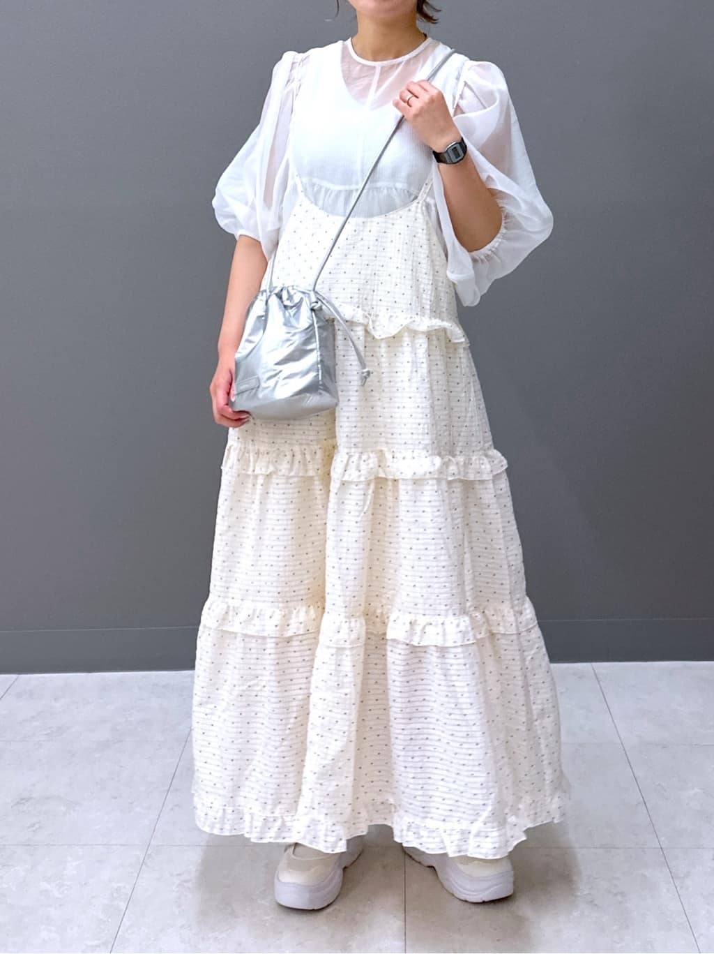 organdy volume blouse (white) *JP