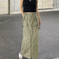 suspender maxi skirt (light khaki) *JP