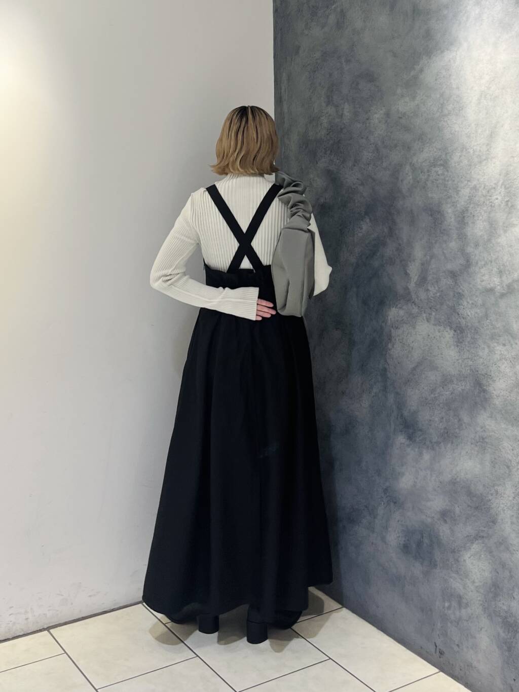 front tuck jumper skirt (black) *JP