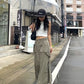 suspender maxi skirt (light khaki) *JP