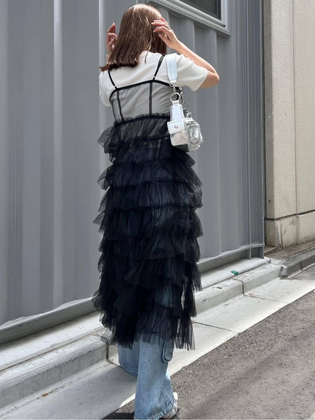 tulle volume dress (black) *JP