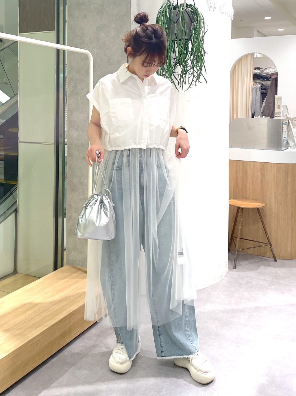 w pocket shirt dress set (white) *JP