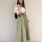 2way nylon gathered skirt (khaki) *JP