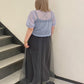 front draw sheer top (blue) *JP