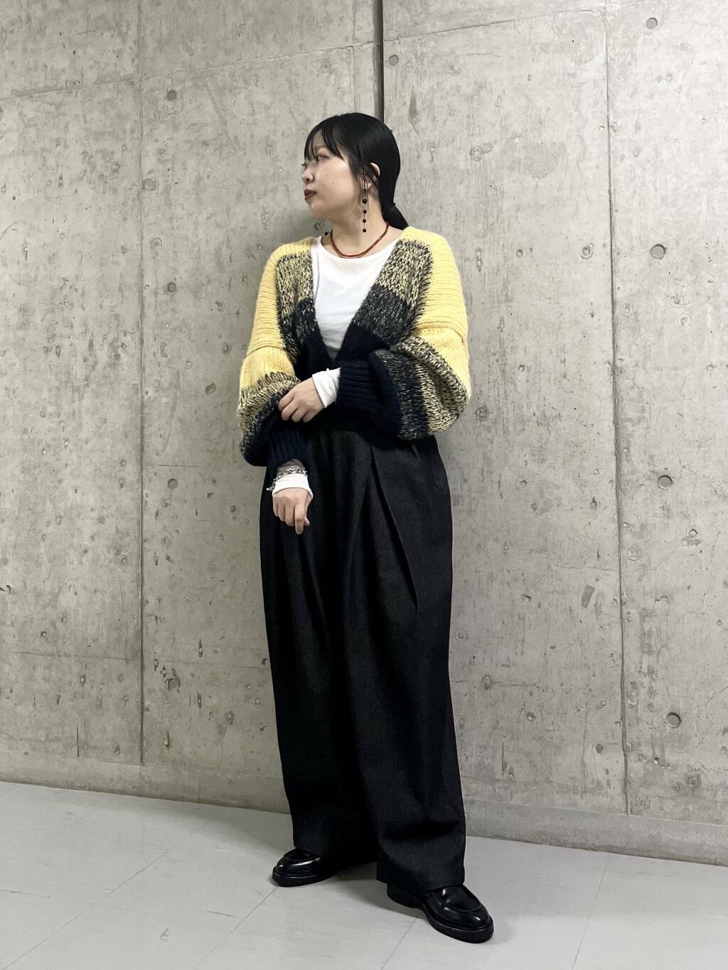 gradient short cardigan (navy mix) *JP