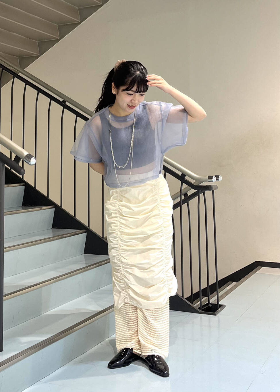 『高橋愛×KBF』shirred skirt pants set (ivory) *JP