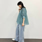 sheer boucle blouse (blue) *JP