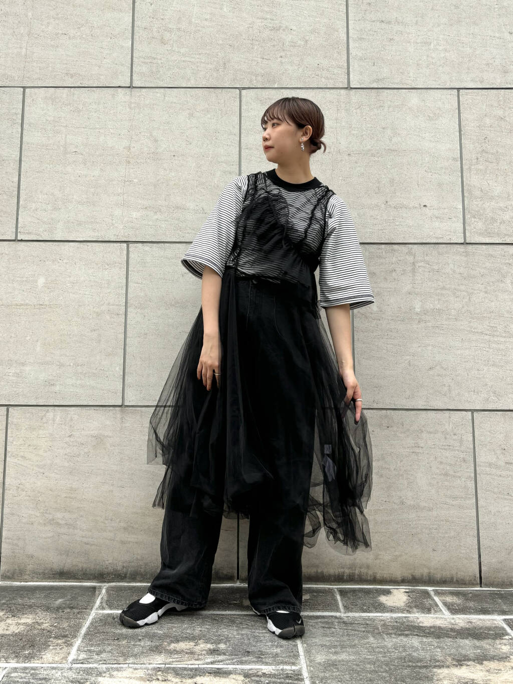 『高橋愛×KBF』frilled tulle dress (black) *JP