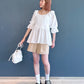 2way frilled collar top (white) *JP