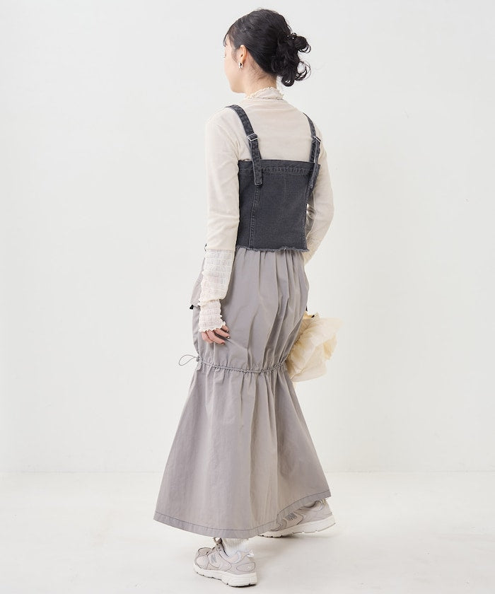 multiway denim tube top (black) *JP