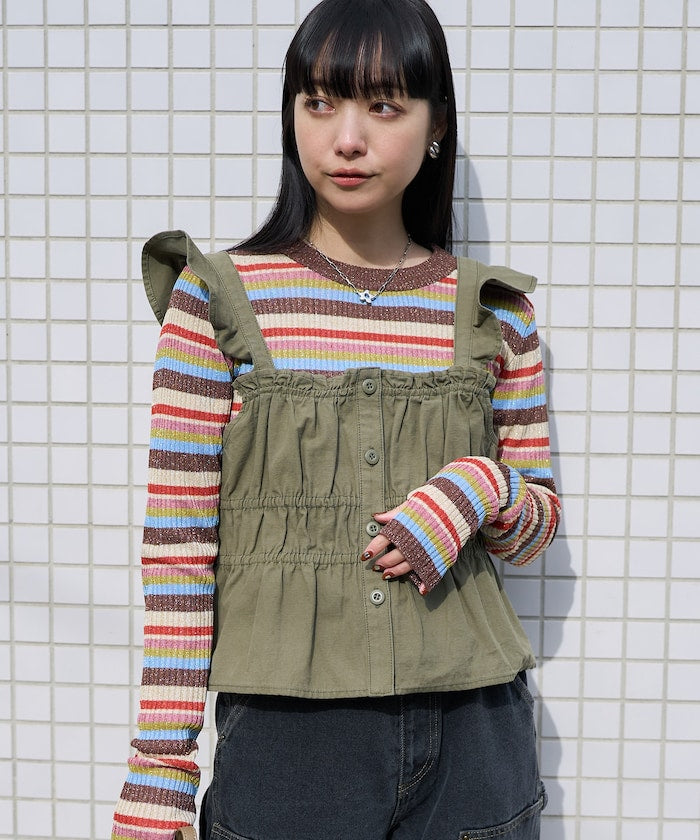 military ruched bustier (olive) *JP