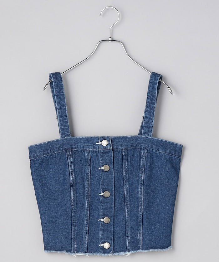 multiway denim tube top (blue) *JP