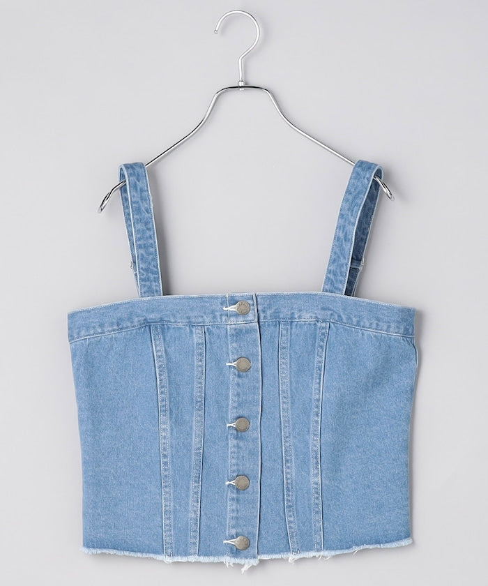 multiway denim tube top (sax blue) *JP