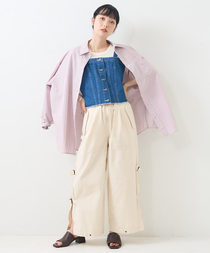 multiway denim tube top (blue) *JP