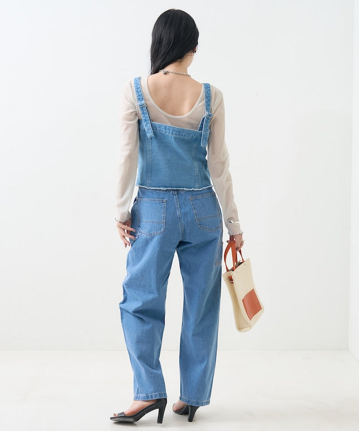 multiway denim tube top (sax blue) *JP